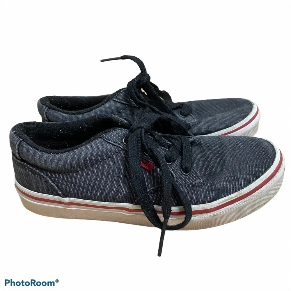 Vans Low Top Gray Sneaker Shoe Youth Kids Sz 2